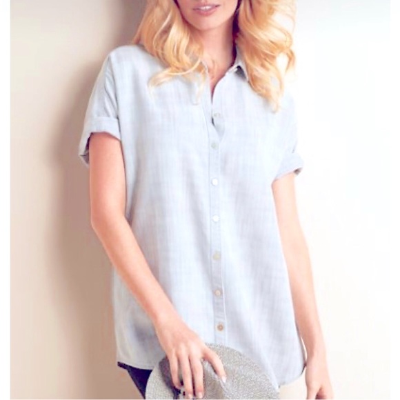 Soft Surroundings Telcel Chambray Button Down Shirt Size XS - Picture 1 of 9